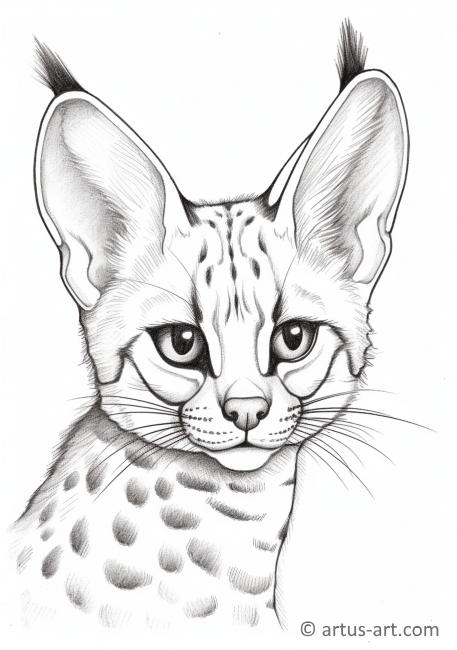 Serval Coloring Page For Kids